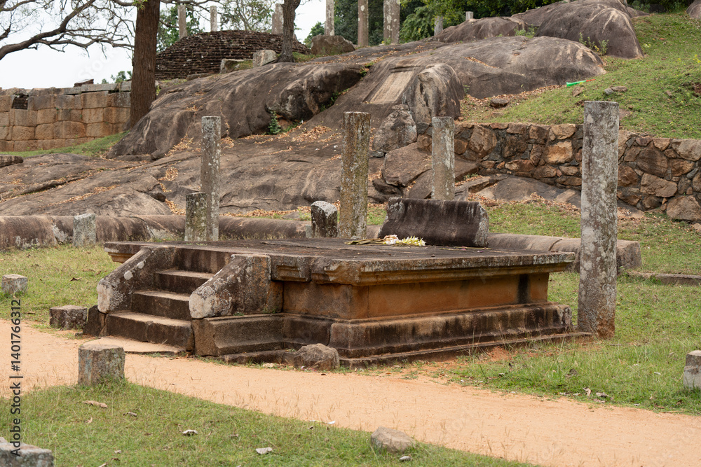 Fototapeta premium Ruins of an ancient Buddhist monastery. Mihintale