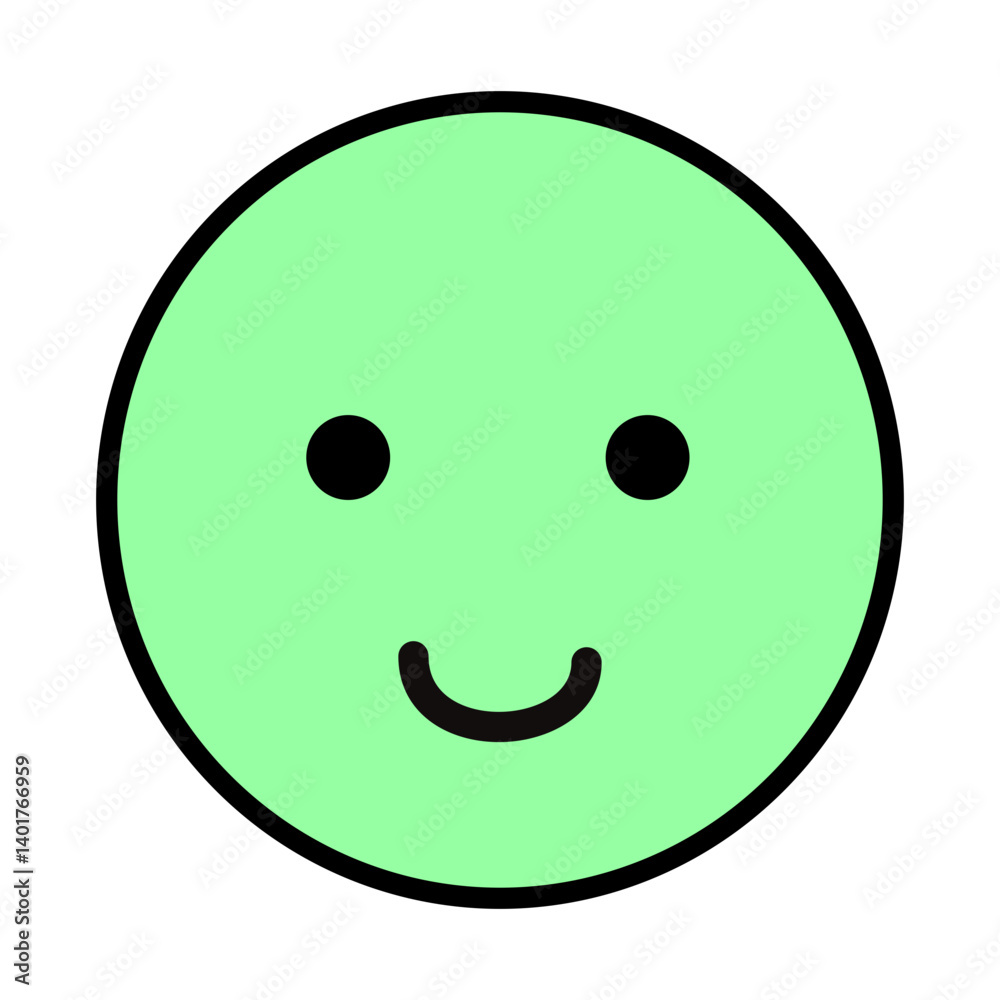 Fototapeta premium シンプル表情アイコン色付き にっこり