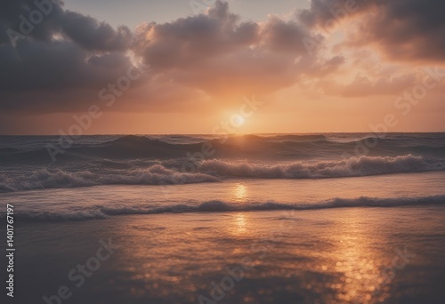 fantastic ocean sunset over horizon sea nature spring sundown evening background summer sun beautiful landscape gold heaven blue water sunrise dawn yellow orange sunny clear cloud beach abstract sky