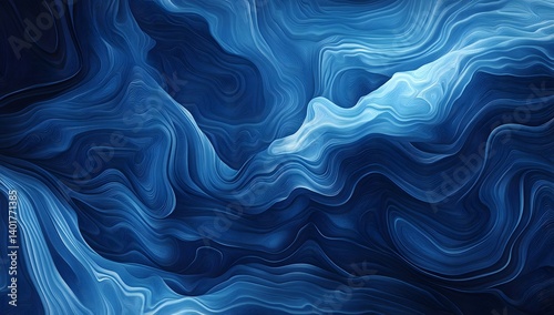 Abstract blue background with smooth wave-like patterns, a vector presentation