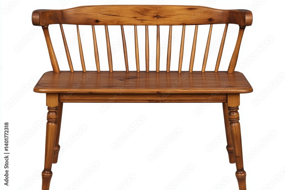 Wooden bench with spindle back Wooden bench with spindle back