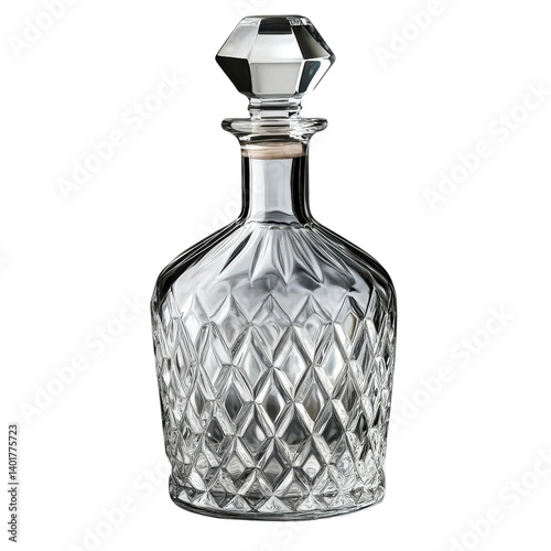 Cuadro en lienzo crystal decanter with stopper on white background.