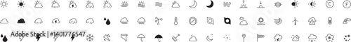 Weather Essentials – Vector Icon Pack. variety of weather and climate-related icons—from sunny skies and thunderstorms to tornadoes, temperature scales, and meteorological instruments.