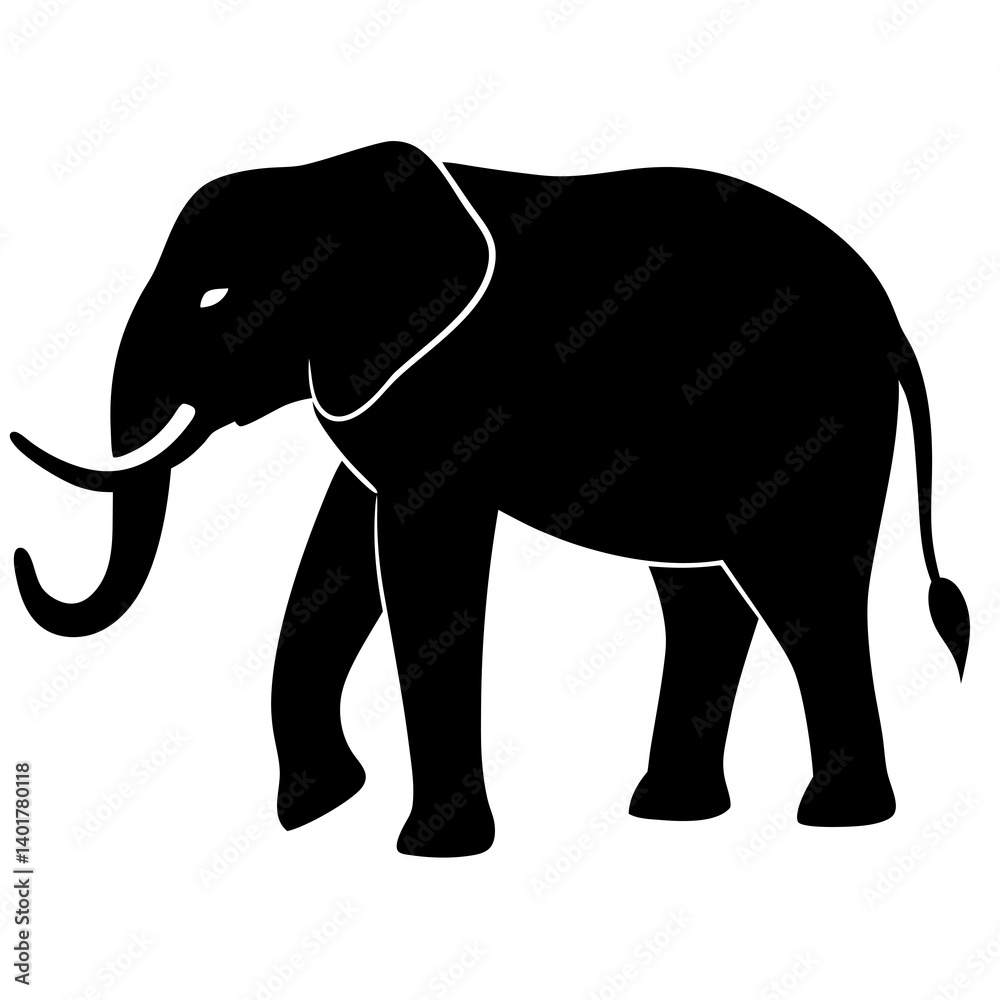 Elephant silhouette vector isolated on white background Elephant silhouette vector isolated on white background
