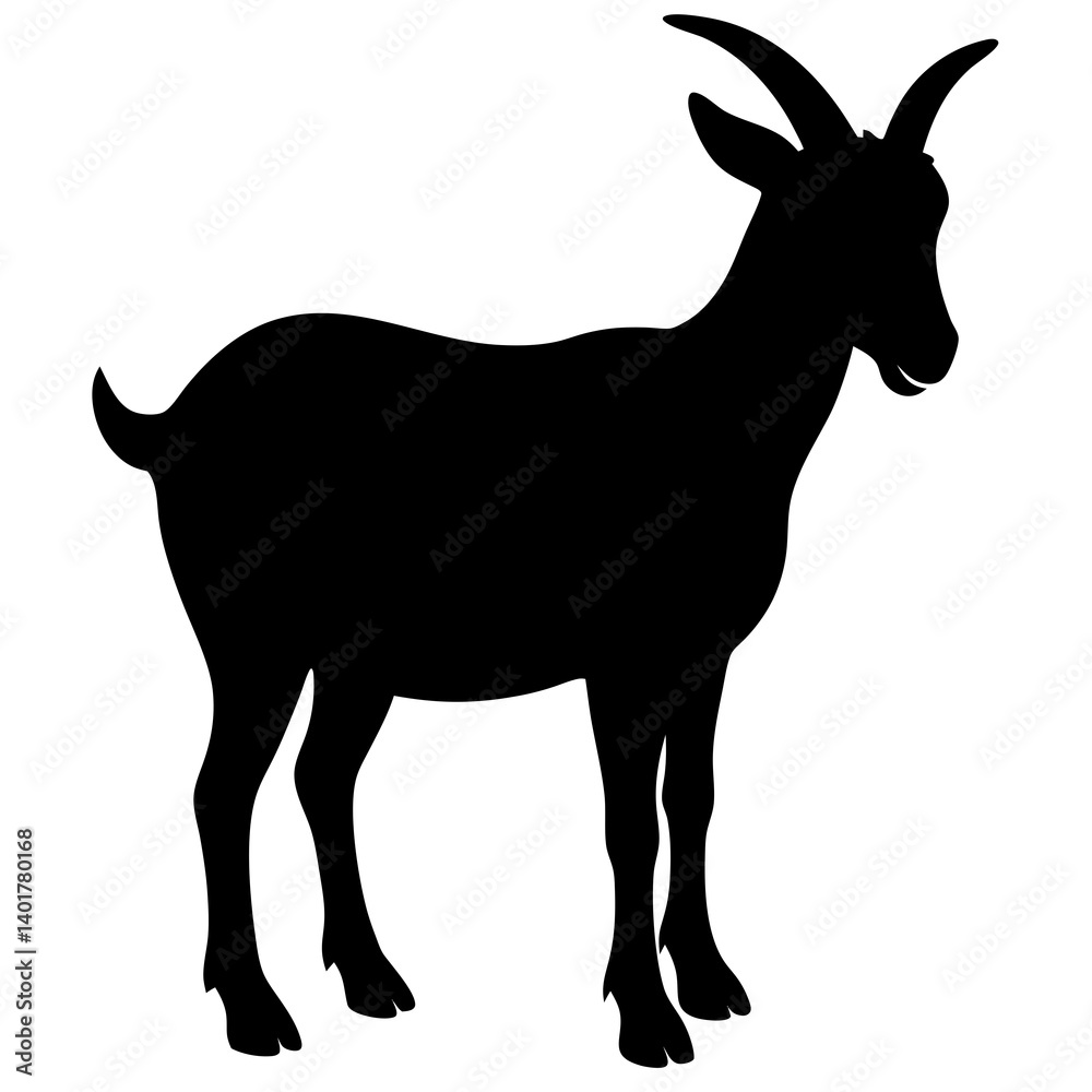 Goat silhouette vector isolated on white background Goat silhouette vector isolated on white background