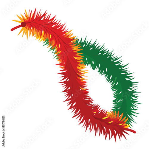 Christmas tinsel isolated on white background