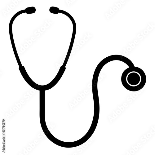 Stethoscope silhouette vector isolated on white background
