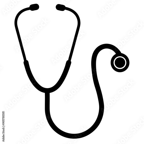 Stethoscope silhouette vector isolated on white background