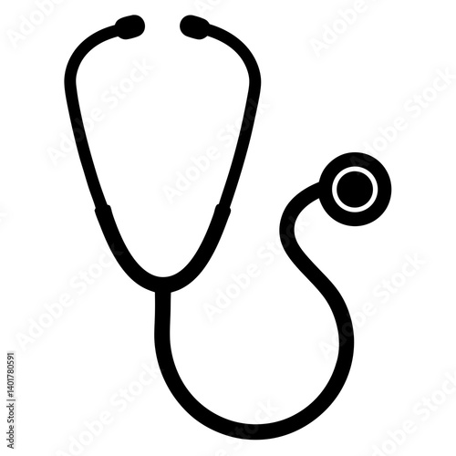 Stethoscope silhouette vector isolated on white background
