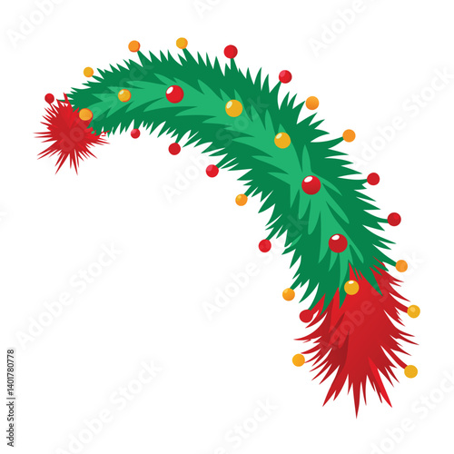 Christmas tinsel isolated on white background