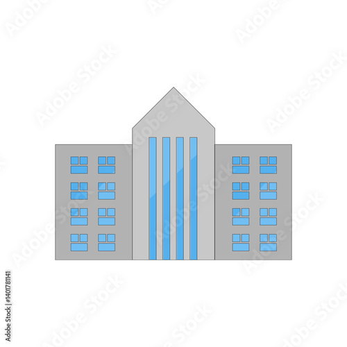 City building isolated on white background