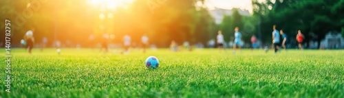 A Golf Ball Perfectly Placed on a Lush Green Fairway Surrounded by Vibrant Grass Under a Clear Blue Sky Evoking a Sense of Peaceful Outdoor Activity