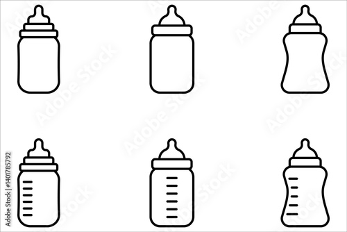 Baby bottle icon set. for mobile concept and web design. vector illustration on a white background.