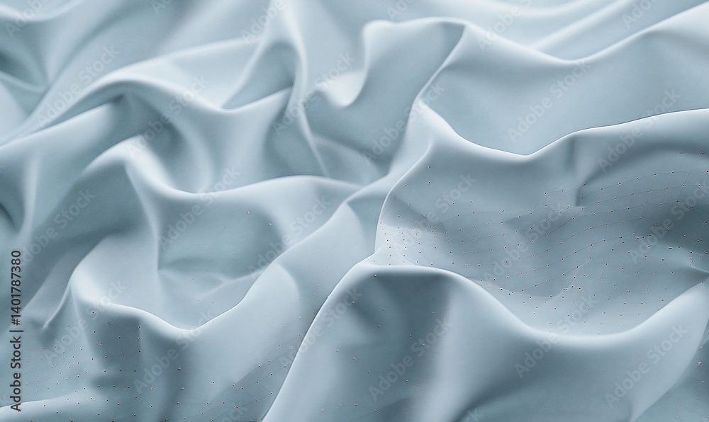 Obraz premium Light blue fabric folds with subtle gold speckles