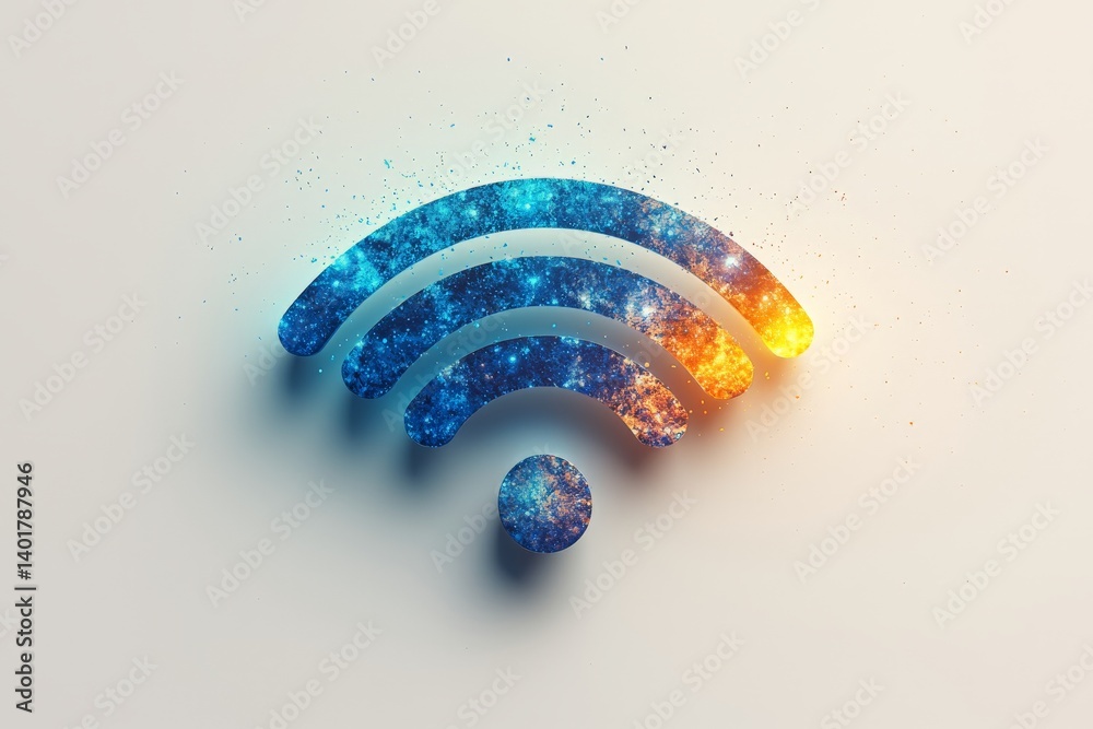 wifi signal icon with gradient blue colors