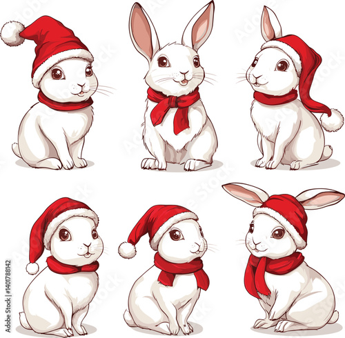 set of funny santa claus