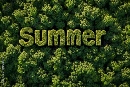wilderness treetops forming the word summer