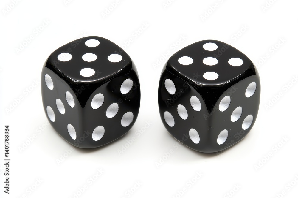 Pair of black dice isolated Pair of black dice isolated