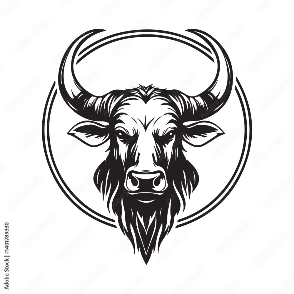 Wildebeest Logo Vector. Head of wildebeest Stock Vector Images on white background. Wildebeest Logo Vector. Head of wildebeest Stock Vector Images on white background.