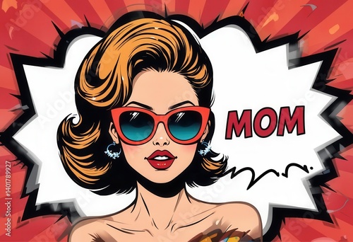 Celebrate Mom with a vibrant pop art tribute for Mother's Day festivities in a cheerful setting