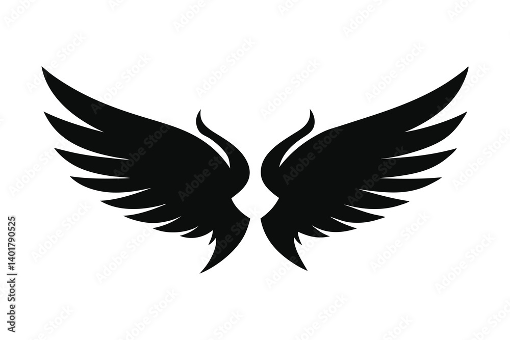 Obraz premium Wings silhouette vector illustration