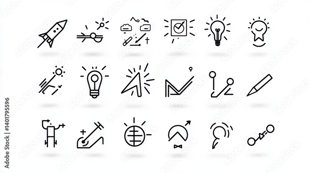 A comprehensive set of 30 minimalist outline style cursor and navigation icons with a clean modern and sleek visual aesthetic suitable for various digital interfaces and applications A comprehensive set of 30 minimalist outline style cursor and navigation icons with a clean modern and sleek visual aesthetic suitable for various digital interfaces and applications