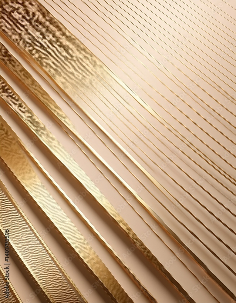 Obraz premium ベージュを基調に金色の細いラインが斜めに差し込むエレガントな構成。シンプルでありながらも印象的で、ビジネススライドやプレゼンテーションに最適なテンプレート