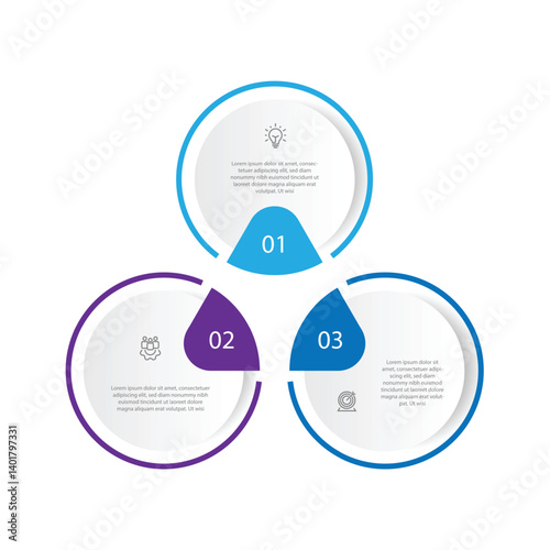 Design template infographic vector element with 3 step and icons