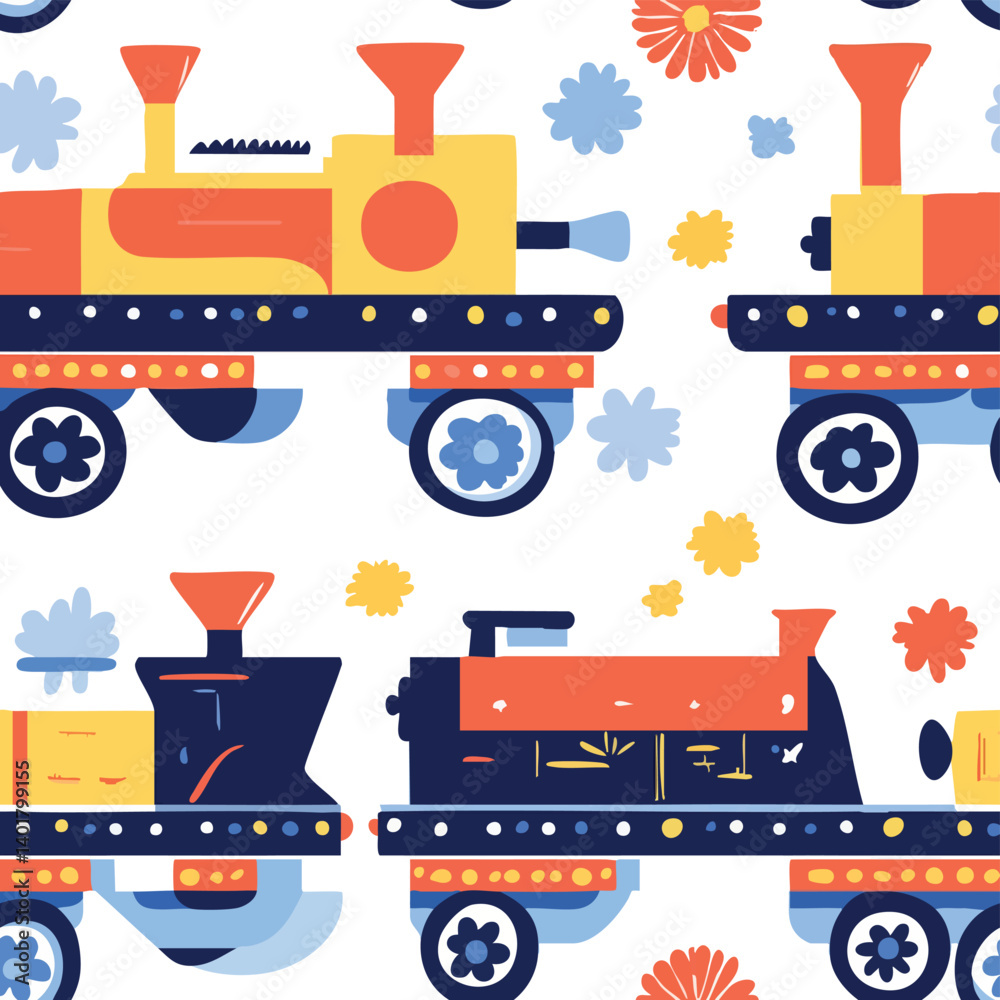 Naklejka premium Seamless pattern collection of charming landscapes with small houses, rolling hills, and trees. Ideal for children’s products, fabric, wallpaper, and cozy countryside themes.
