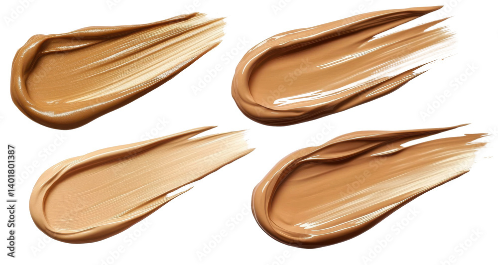 foundation smears isolated on white background foundation smears isolated on white background