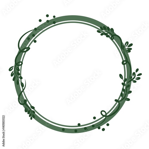 Green circle brush stroke vector isolated on white background. Green enso zen circle brush stroke. For stamp, seal, ink and paintbrush design template. Grunge drawn circle shape