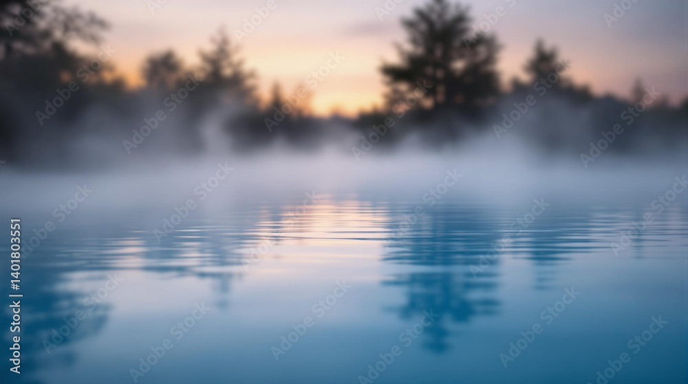 Fototapeta premium morning mist over the lake, beautifull natural scenery
