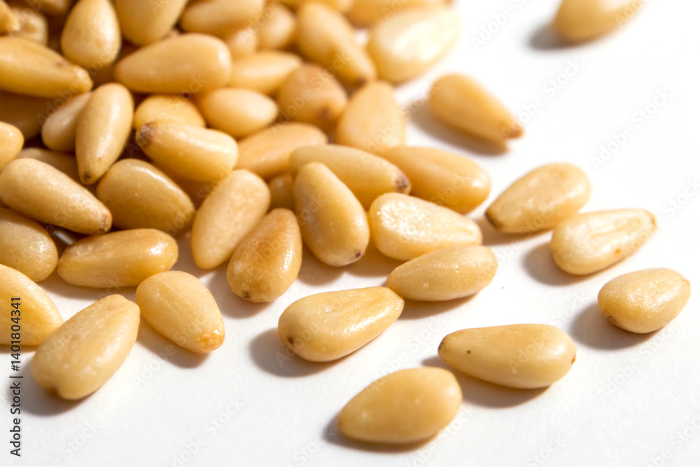 Pine Nuts Isolated on White Background Pine Nuts Isolated on White Background