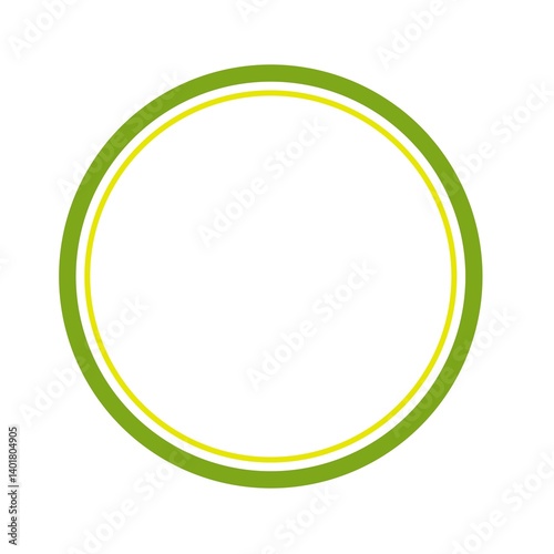 Green circle brush stroke vector isolated on white background. Green enso zen circle brush stroke. For stamp, seal, ink and paintbrush design template. Grunge hand drawn circle shape
