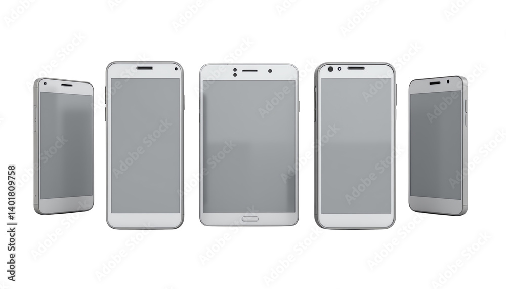 Collection of modern smartphones in various sizes. Collection of modern smartphones in various sizes.
