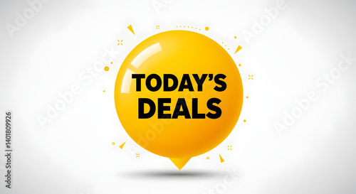 A bright yellow speech bubble with 