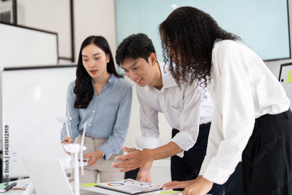 Engaging Discussions on ESG Metrics. Professionals collaborating on sustainability strategies in a business environment. Engaging Discussions on ESG Metrics. Professionals collaborating on sustainability strategies in a business environment.
