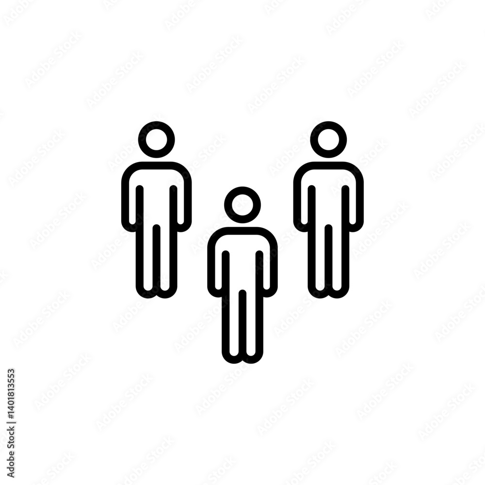 Group of people icon. Suitable for representing teams, communities, gatherings, and social interactions. Group of people icon. Suitable for representing teams, communities, gatherings, and social interactions.
