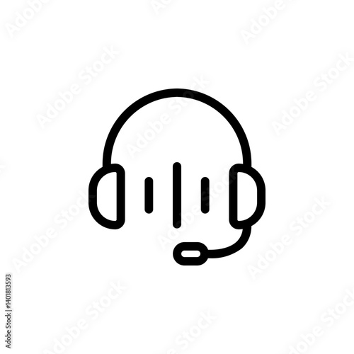 Headset icon. representing customer support, call center services, or online communication