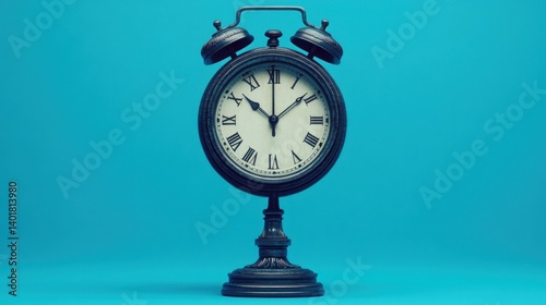 Classic antique style alarm clock photo