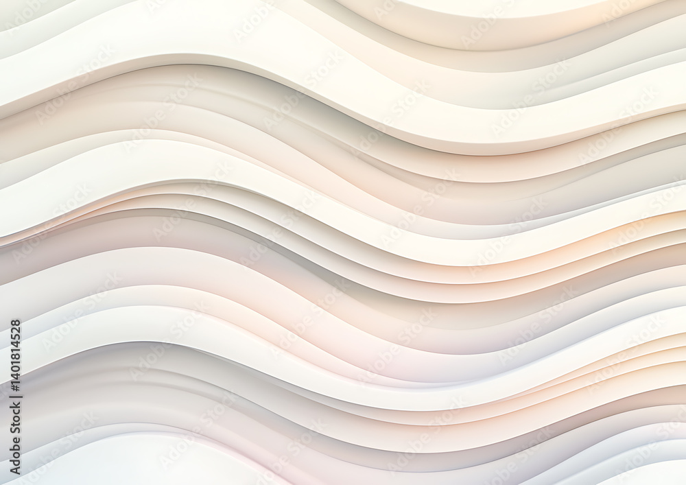 Obraz premium Abstract paper waves creative studio digital art soft tones close-up view flowing forms for artistic inspiration 