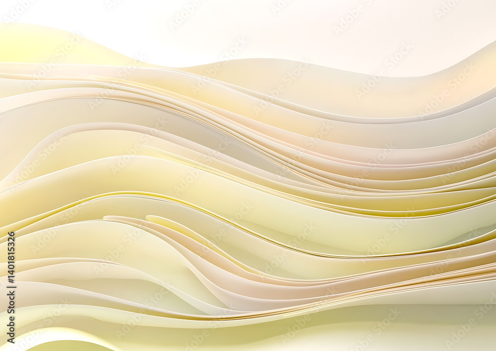 Obraz premium Abstract paper waves creative studio digital art soft tones close-up view flowing forms for artistic inspiration 