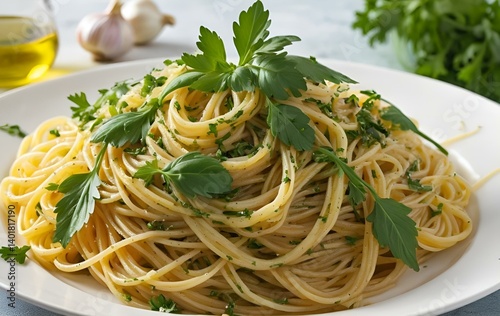 Alio e olio pasta, Italian cuisine, food, meals, spaghetti, banner texture advertising poster