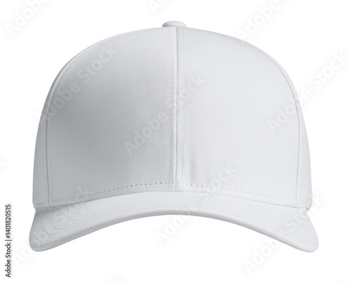 blank white baseball cap isolated on white background
