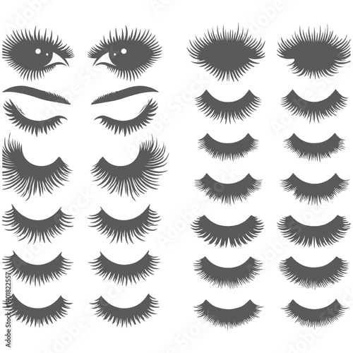 Collection of stylish eyelashes in different designs