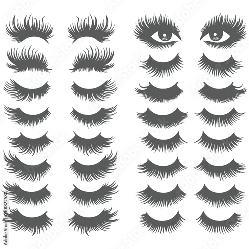Collection of stylish eyelashes in different designs