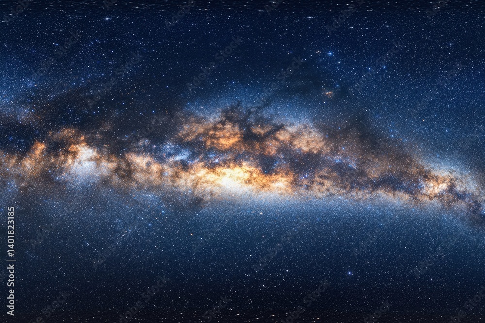 Fototapeta premium Breathtaking astrophotography of Milky Way core horizon