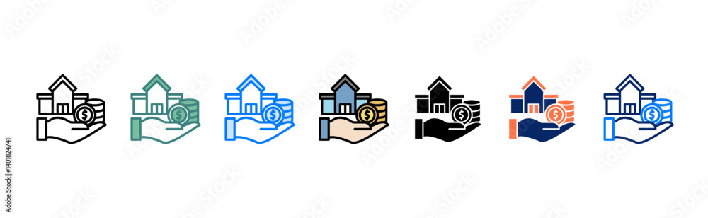 Fototapeta premium Asset icon with multiple style