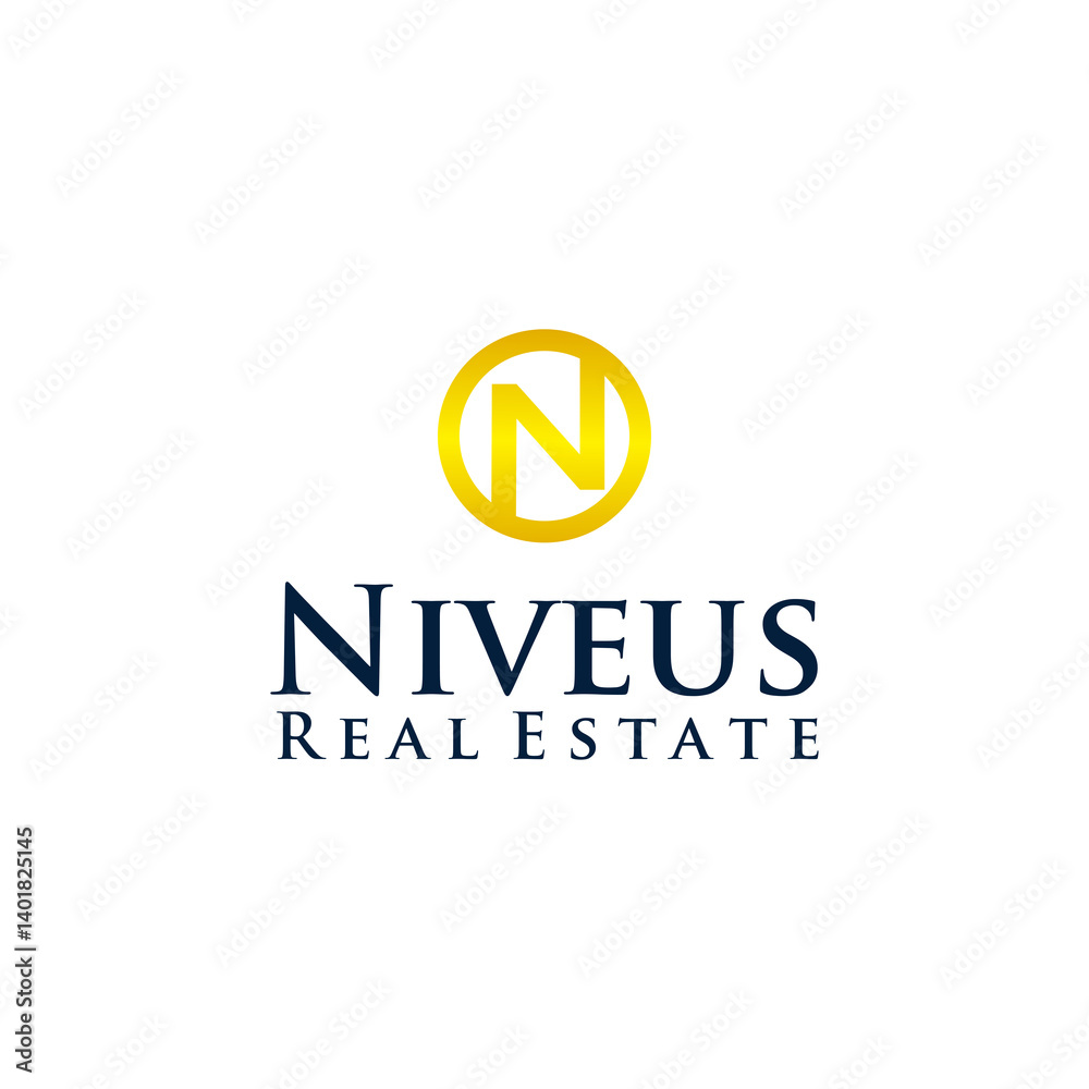 Fototapeta premium logo design initial N letter gradient illustration