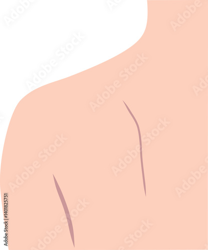 女性の肩のパーツイラスト
